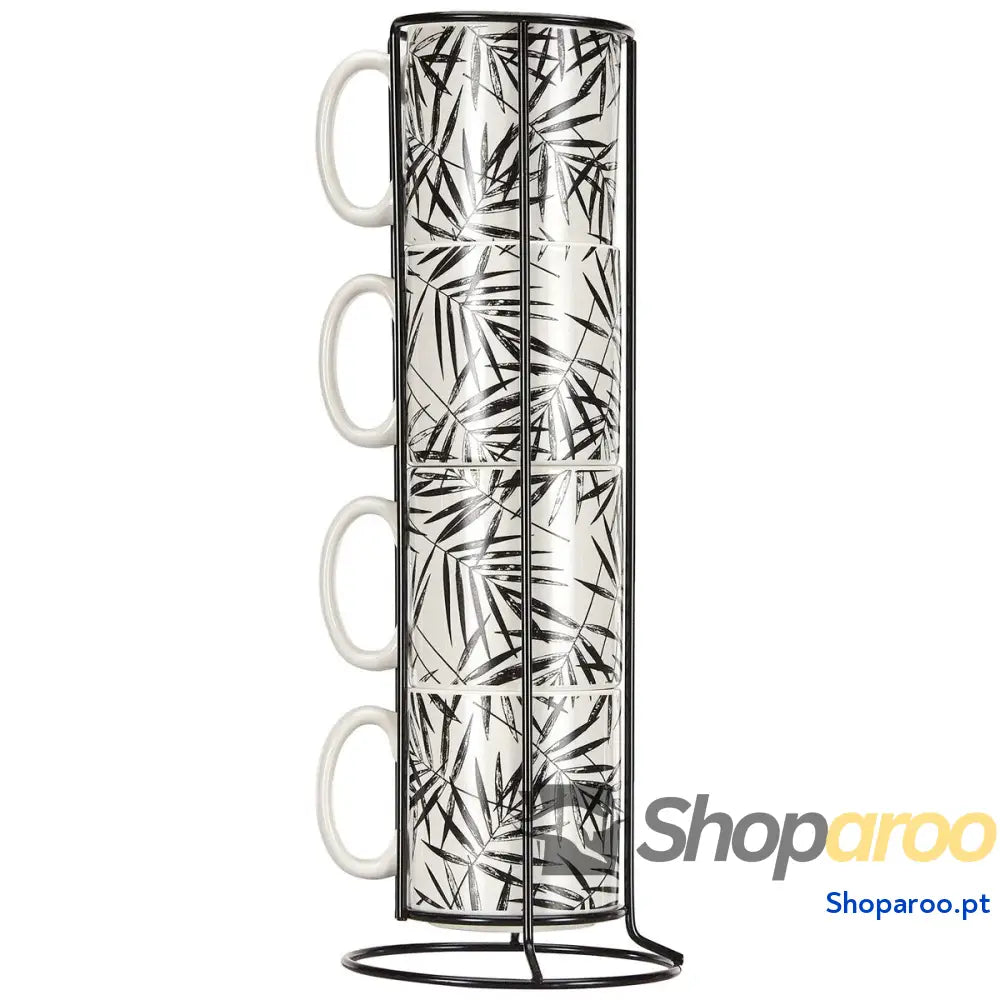 Conjunto de 4 Canecas Secret Gourmet Com suporte Porcelana