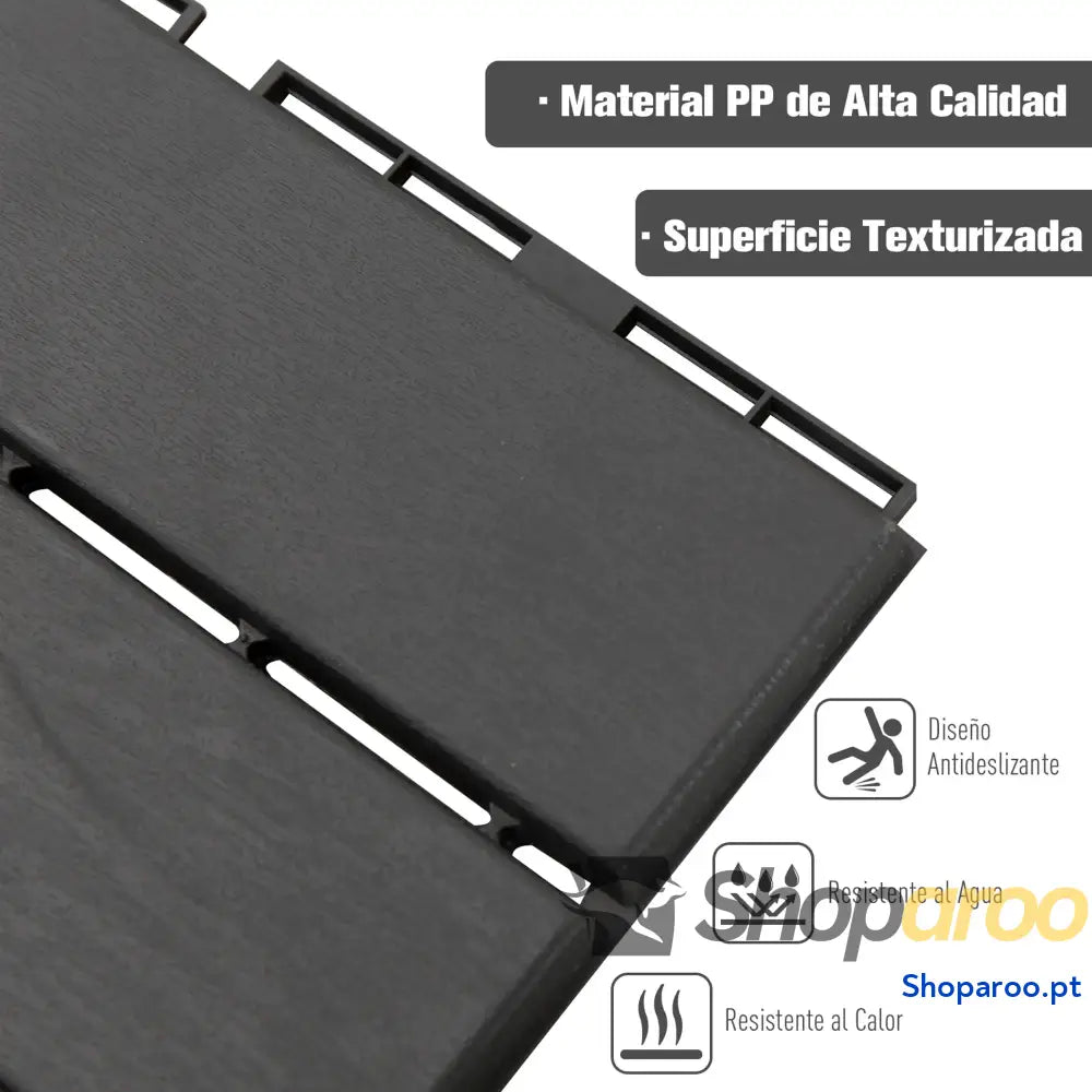 Conjunto de 9 Estrados 30x30cm com Área 0.81 m² para Exterior e Interior Sistema Click Superfície Antiderrapante Balcão