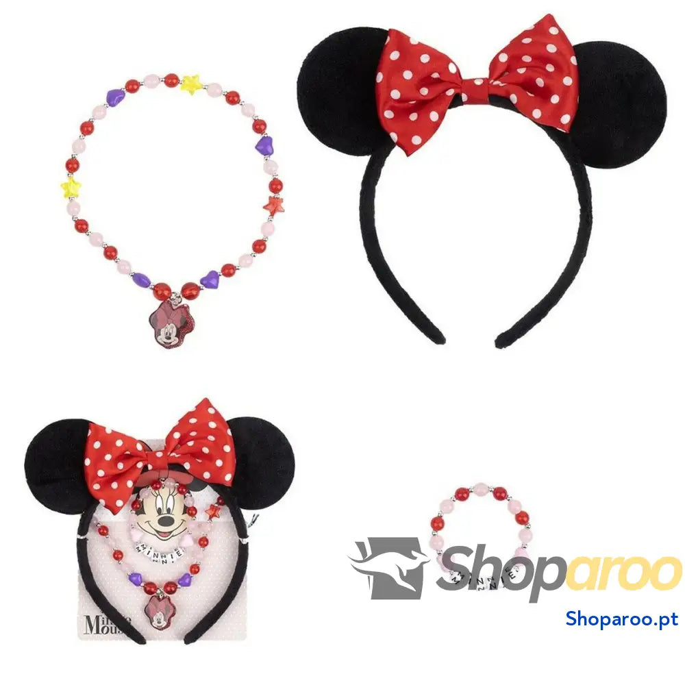 Conjunto de acessórios Minnie Mouse Multicolor 3 Peças