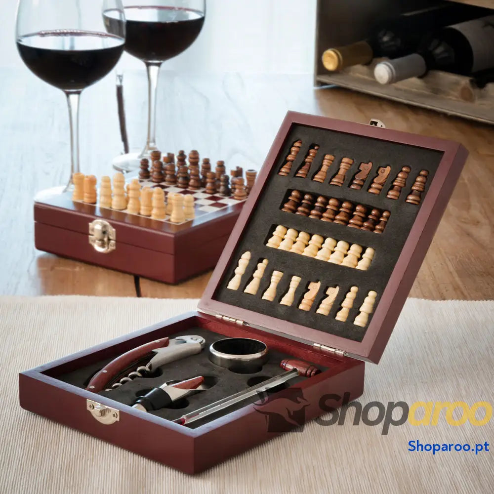 Conjunto de Acessórios para Vinho e Xadrez InnovaGoods 37 Peças