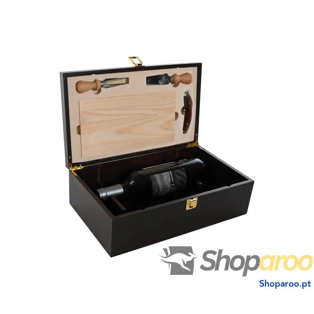 Conjunto de Acessórios para Vinho Home ESPRIT Catanho escuro Madeira MDF 36 x 21 x 12 cm