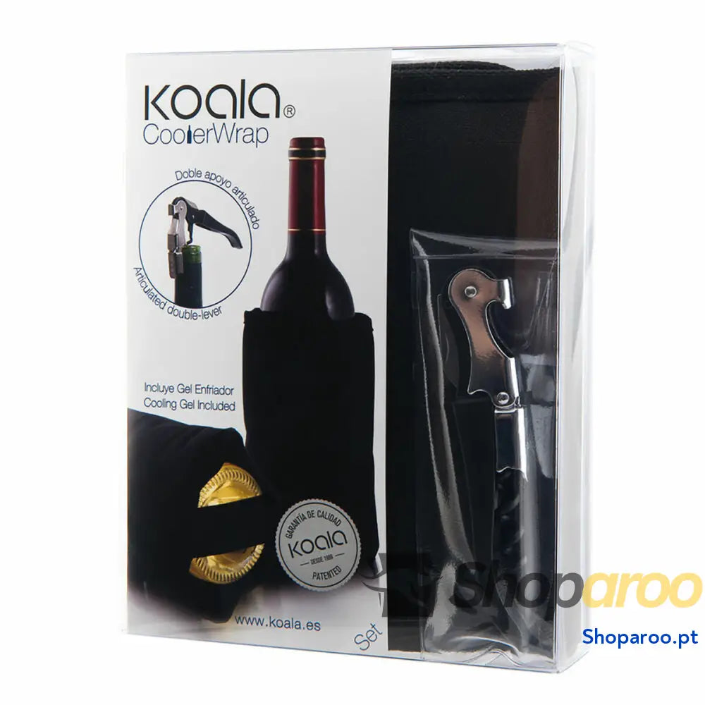 Conjunto de Acessórios para Vinho Koala Ac Preto Metal 2 Peças