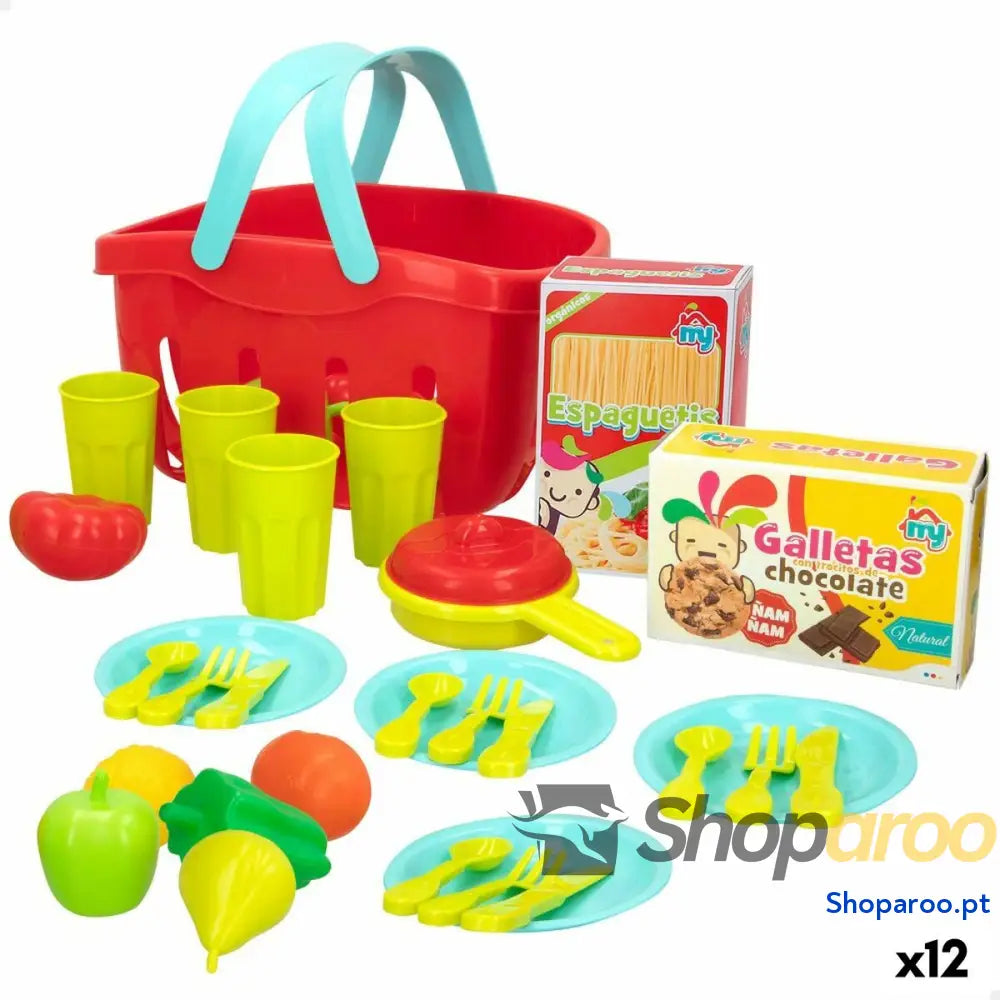 Conjunto de Alimentos de Brincar Colorbaby Equipamentos e utensílios de cozinha 33 Peças (12 Unidades)