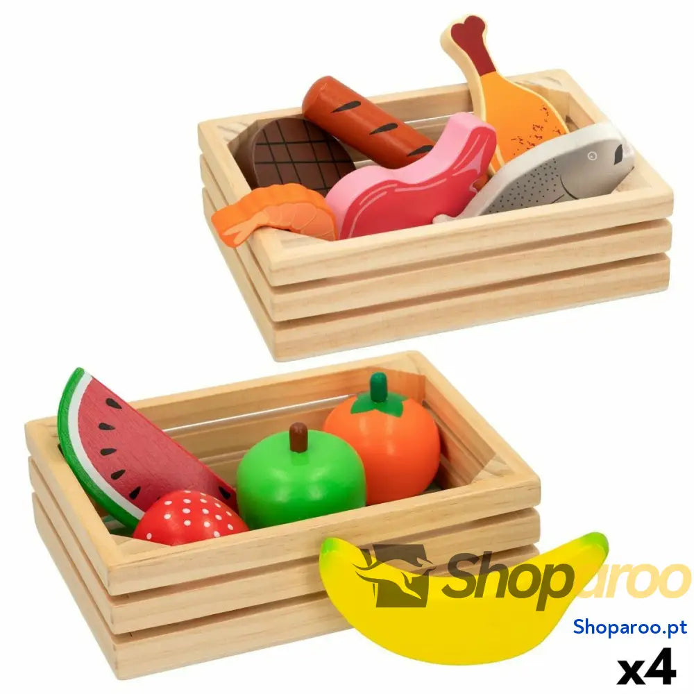 Conjunto de Alimentos de Brincar Woomax 12 Peças (4 Unidades)