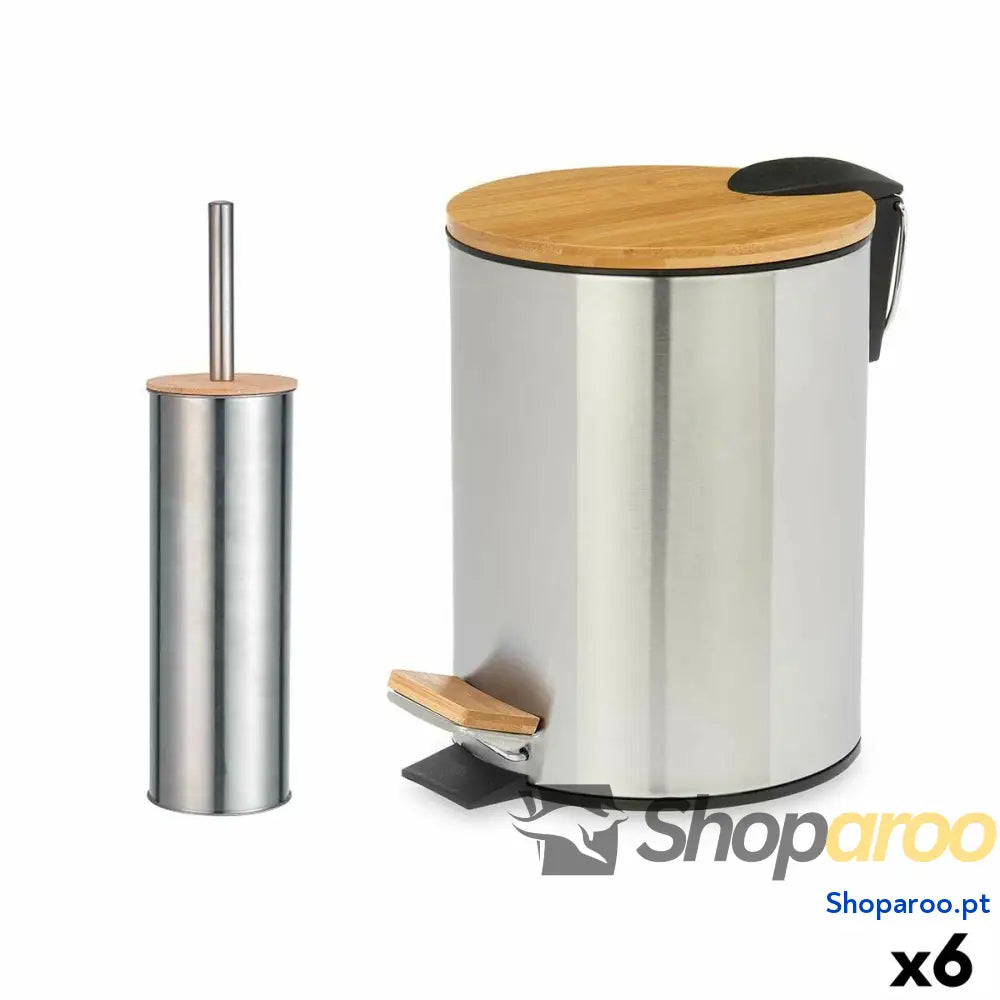 Conjunto de Banho Berilo B0353S 3L + B1041S Prateado Bambu Aço inoxidável Polipropileno 2 Peças (6 Unidades)