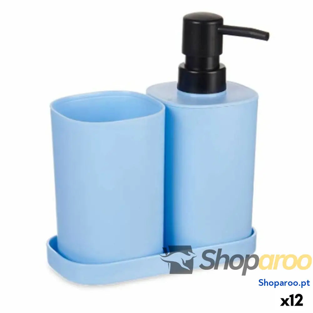 Conjunto de Banho Berilo B8108 S3 BLUE Azul Preto Polipropileno (12 Unidades)