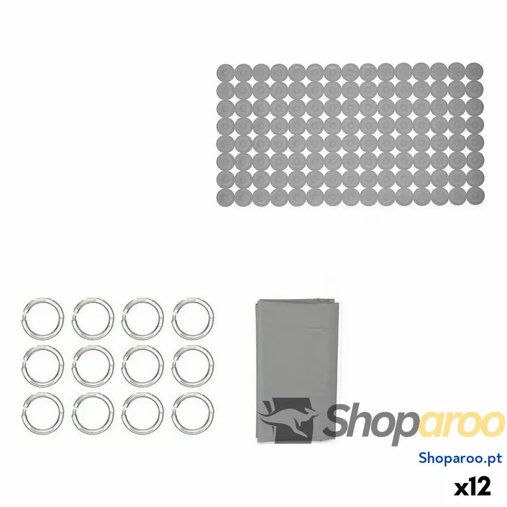 Conjunto de Banho Berilo CN B6032A GREY Cinzento PVC Polietileno EVA (12 Unidades)