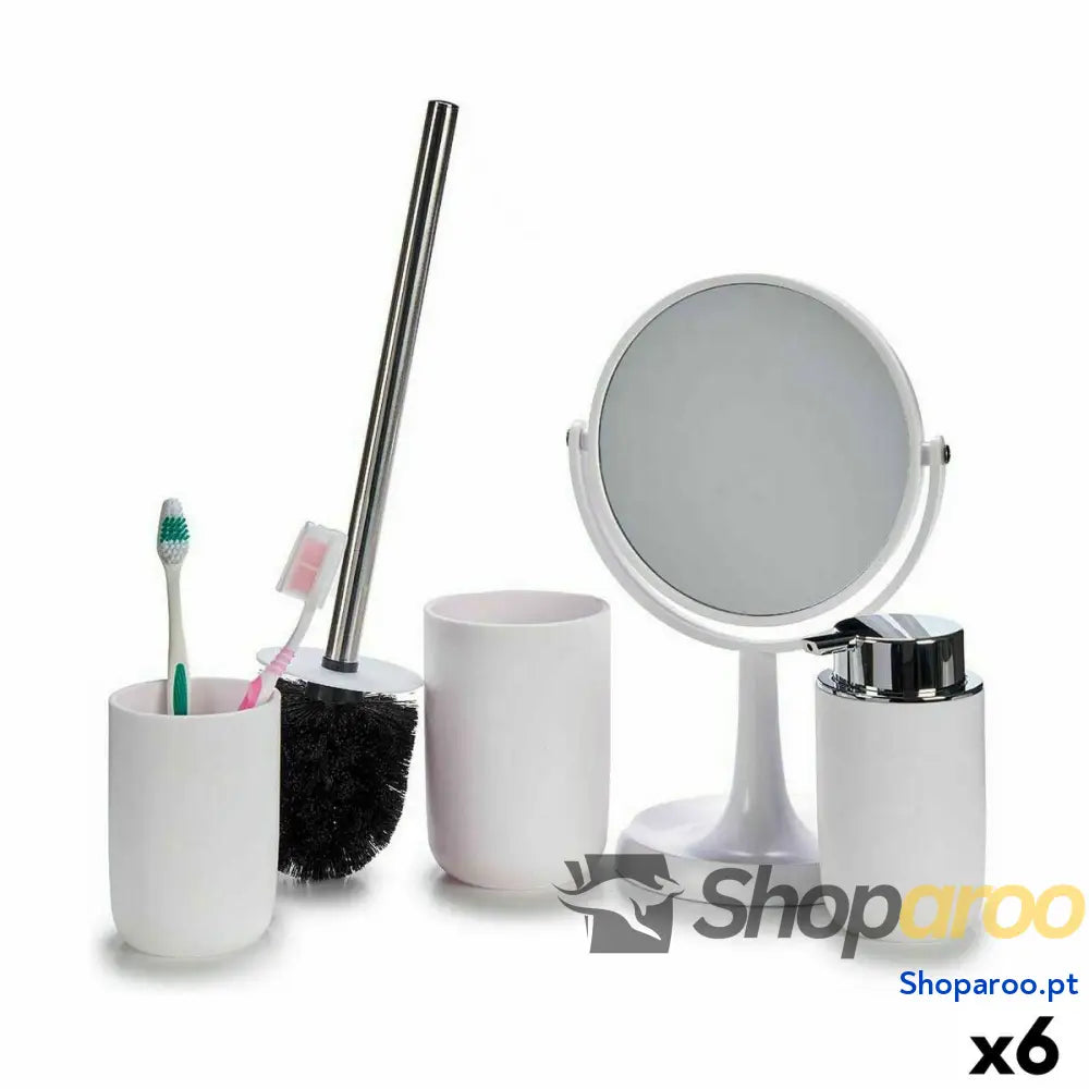 Conjunto de Banho Berilo CN B6369 W Branco Polipropileno 4 Peças (6 Unidades)