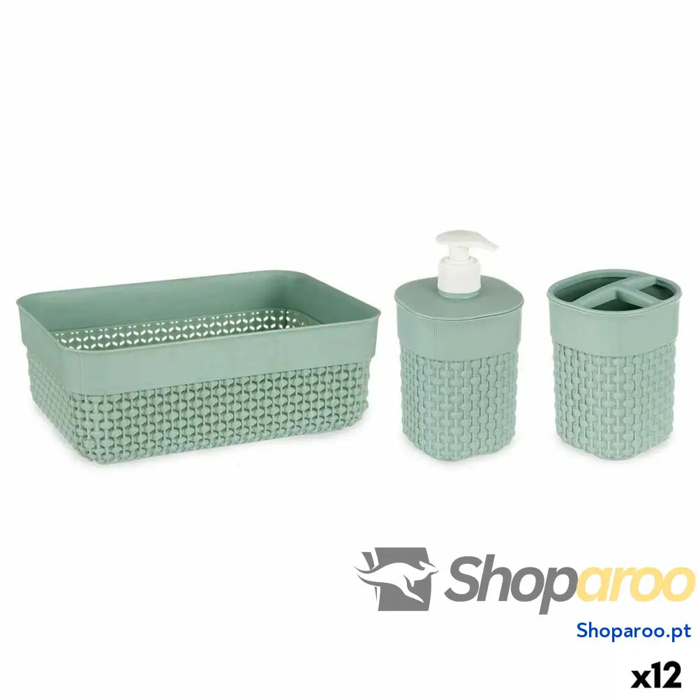 Conjunto de Banho Berilo PP 107 3 Verde Plástico (12 Unidades)