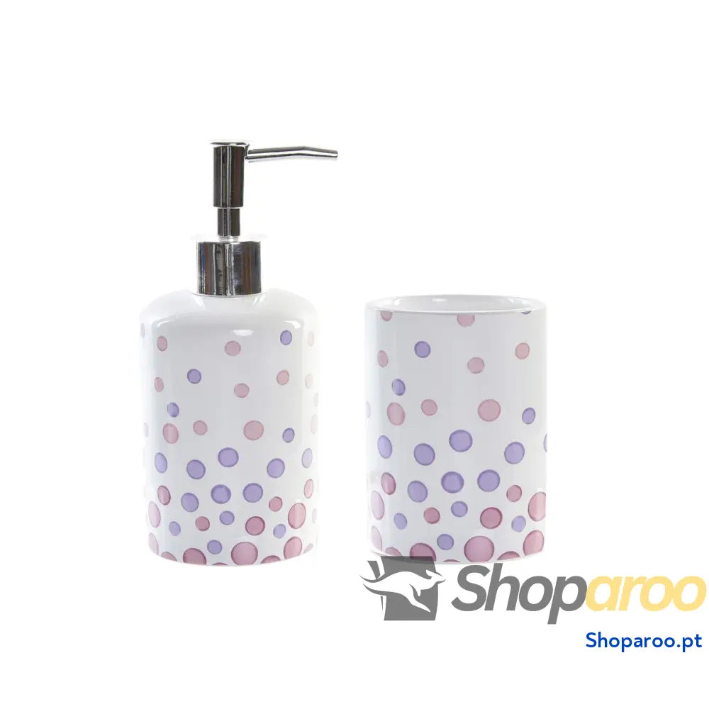 Conjunto de Banho DKD Home Decor Branco ABS Dolomite Com cumes 7 x 17,5 cm (2 Unidades)