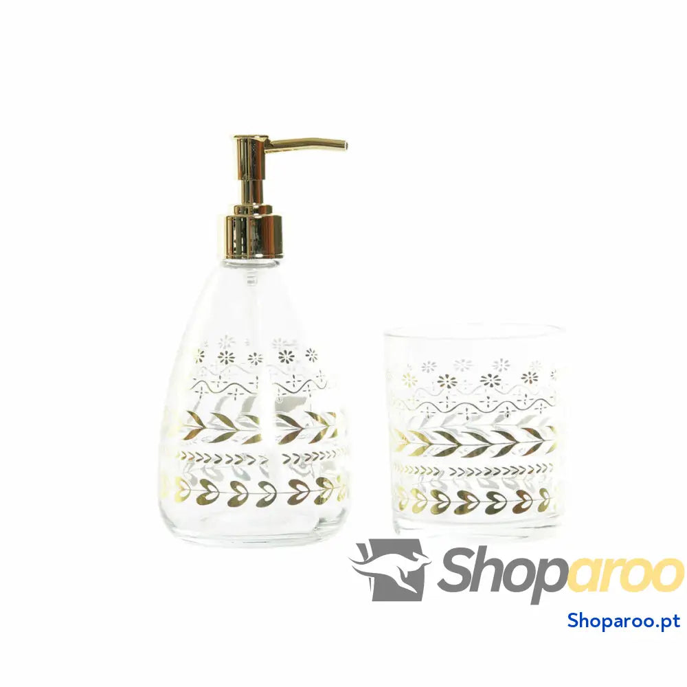 Conjunto de Banho DKD Home Decor Dourado Cristal ABS Plástico Folha planta 9 x 18 cm
