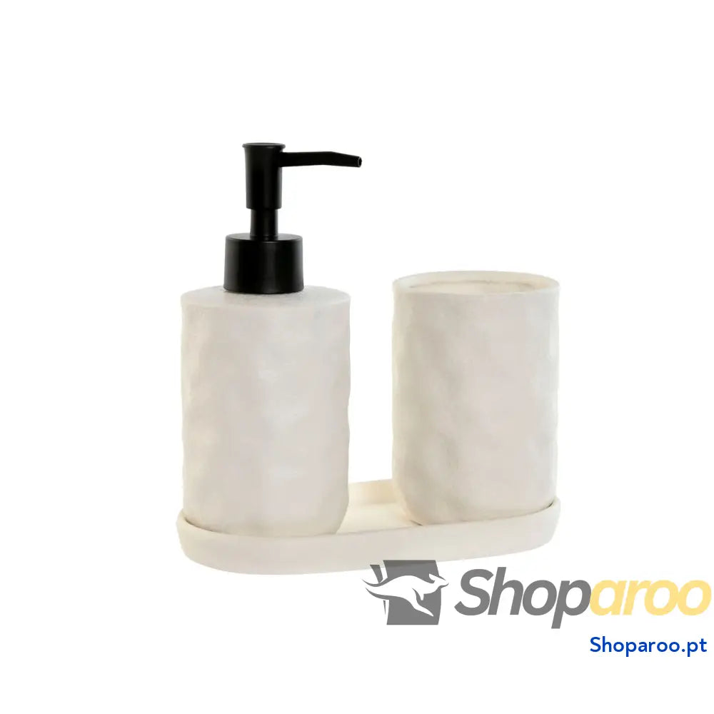 Conjunto de Banho Home ESPRIT Branco ABS Dolomite 17,5 x 9,5 18 cm 3 Peças