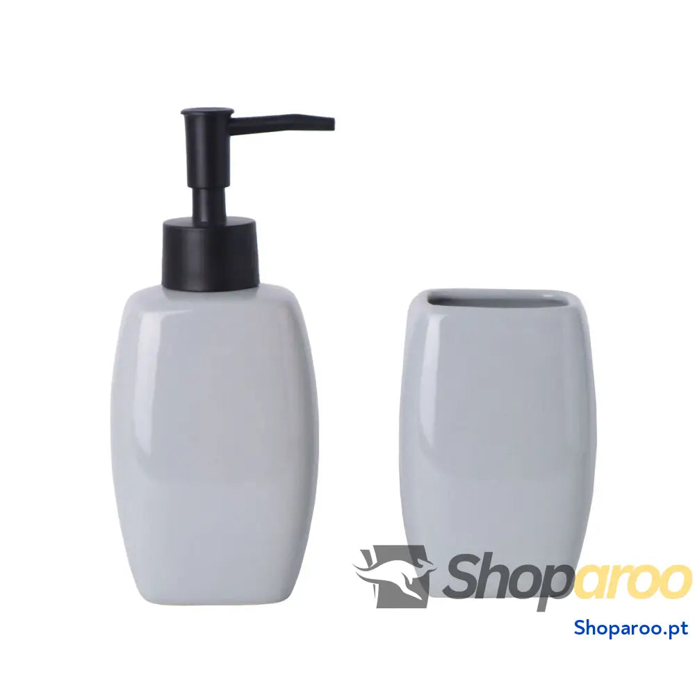 Conjunto de Banho Versa Cinzento Cerâmica
