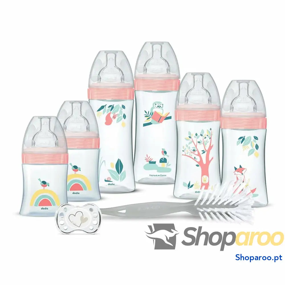 Conjunto de biberões Dodie Cor de Rosa 8 Peças