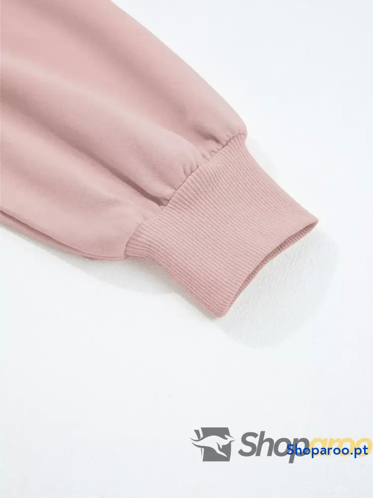 Conjunto de blusa curta com manga abalonada e ombro descaído calças largas cordão