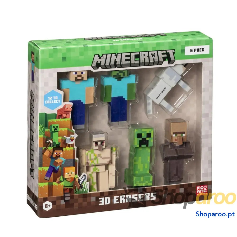 Conjunto de borrachas 3D Minecraft MC4060A 6 Peças