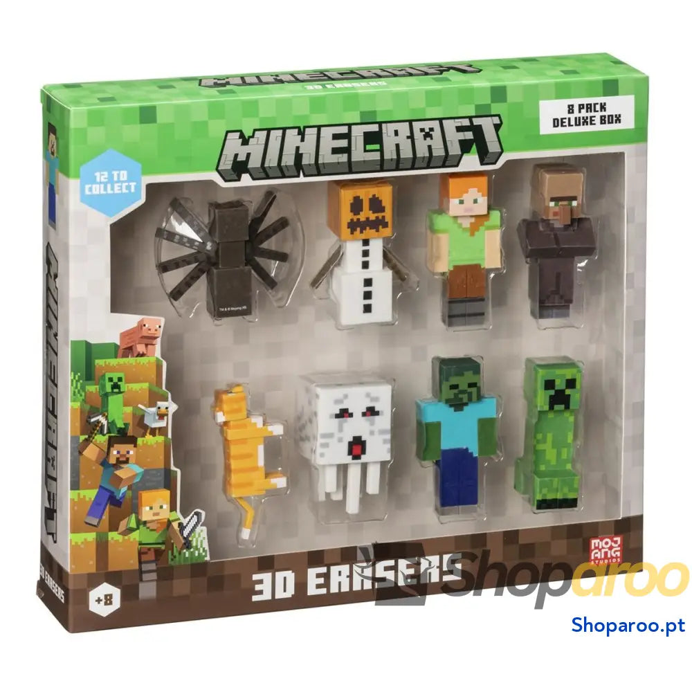 Conjunto de borrachas 3D Minecraft MC4070B 8 Peças