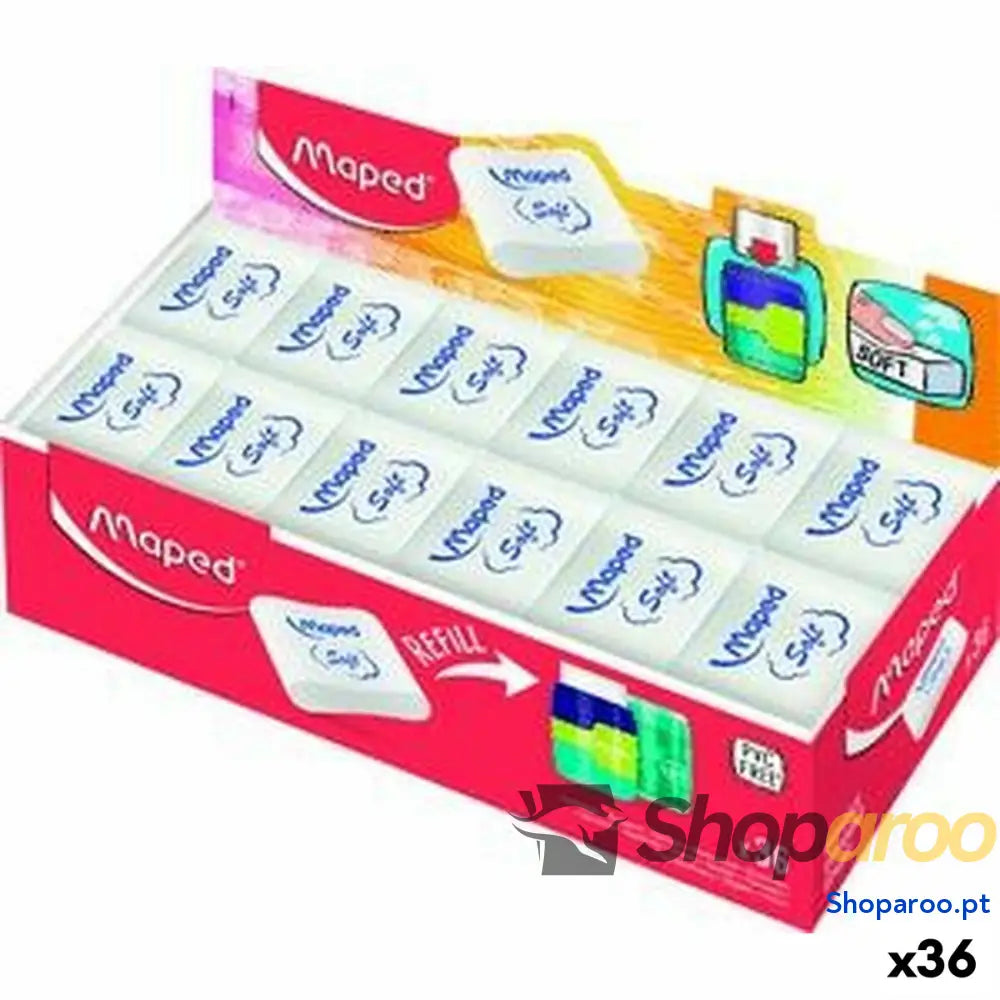 Conjunto de Borrachas Maped Essential Soft Connect Branco 36 Unidades