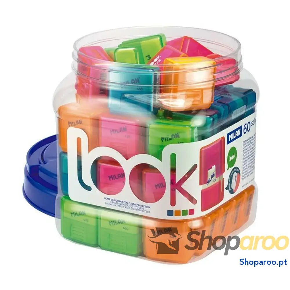 Conjunto de Borrachas Milan Multicolor 3,4 x 3,2 x 1,9 cm 60 Peças