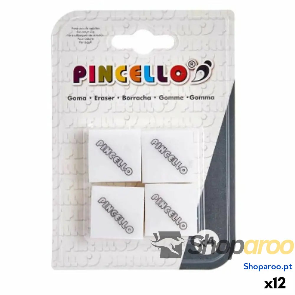 Conjunto de Borrachas Pincello 486 Branco (12 Unidades)