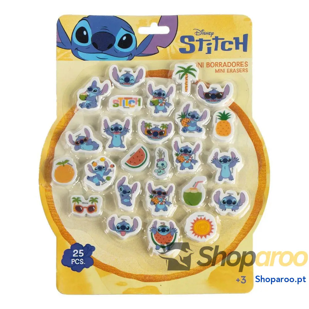 Conjunto de Borrachas Stitch Multicolor 25 Peças