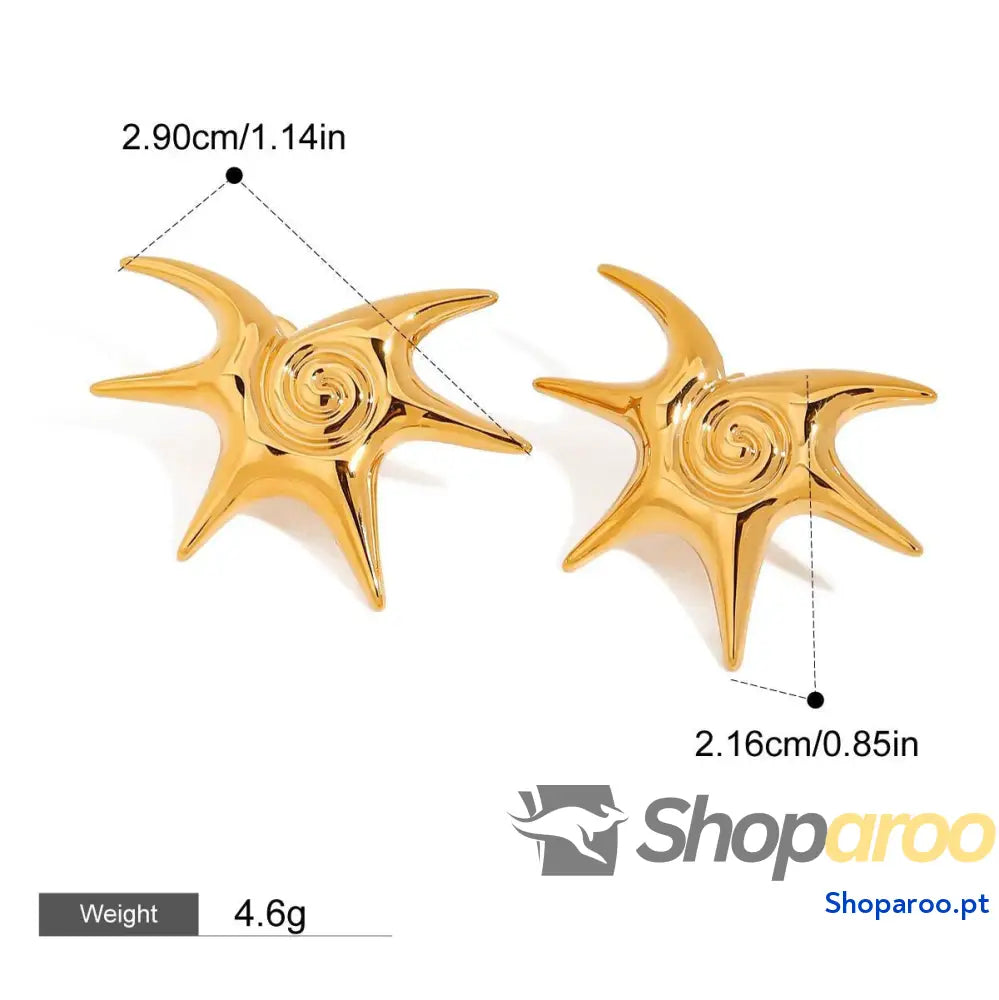 Conjunto de brincos e colar sol em ouro 18K banhado