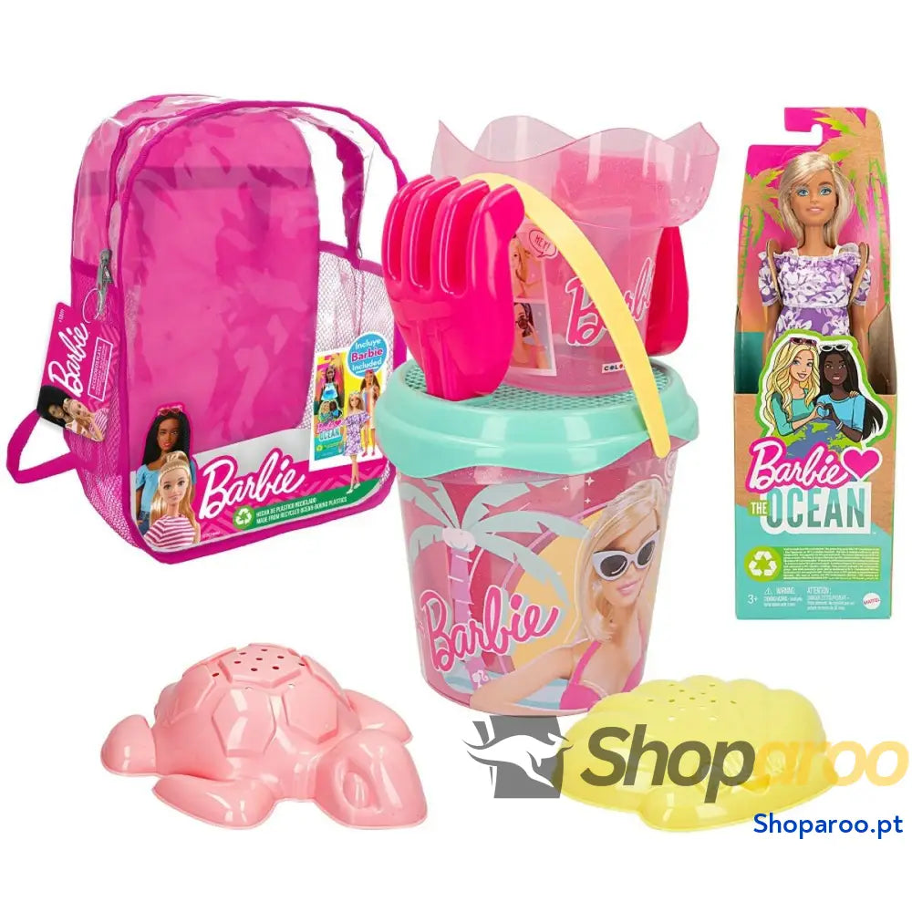 Conjunto de brinquedos praia Barbie 8 Peças 18 x 16 cm