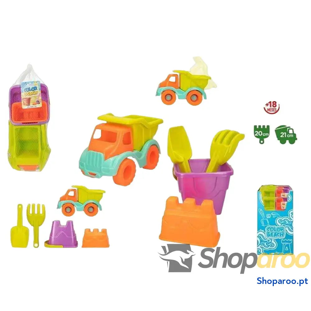 Conjunto de brinquedos praia Colorbaby Camião Basculante 21 cm 5 Peças