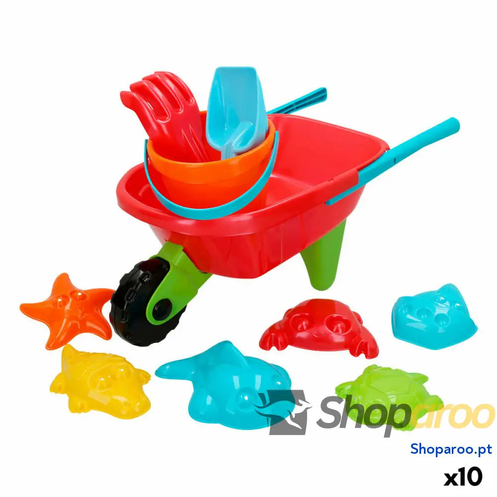 Conjunto de brinquedos praia Colorbaby Carrinho mão Polipropileno (10 Unidades)