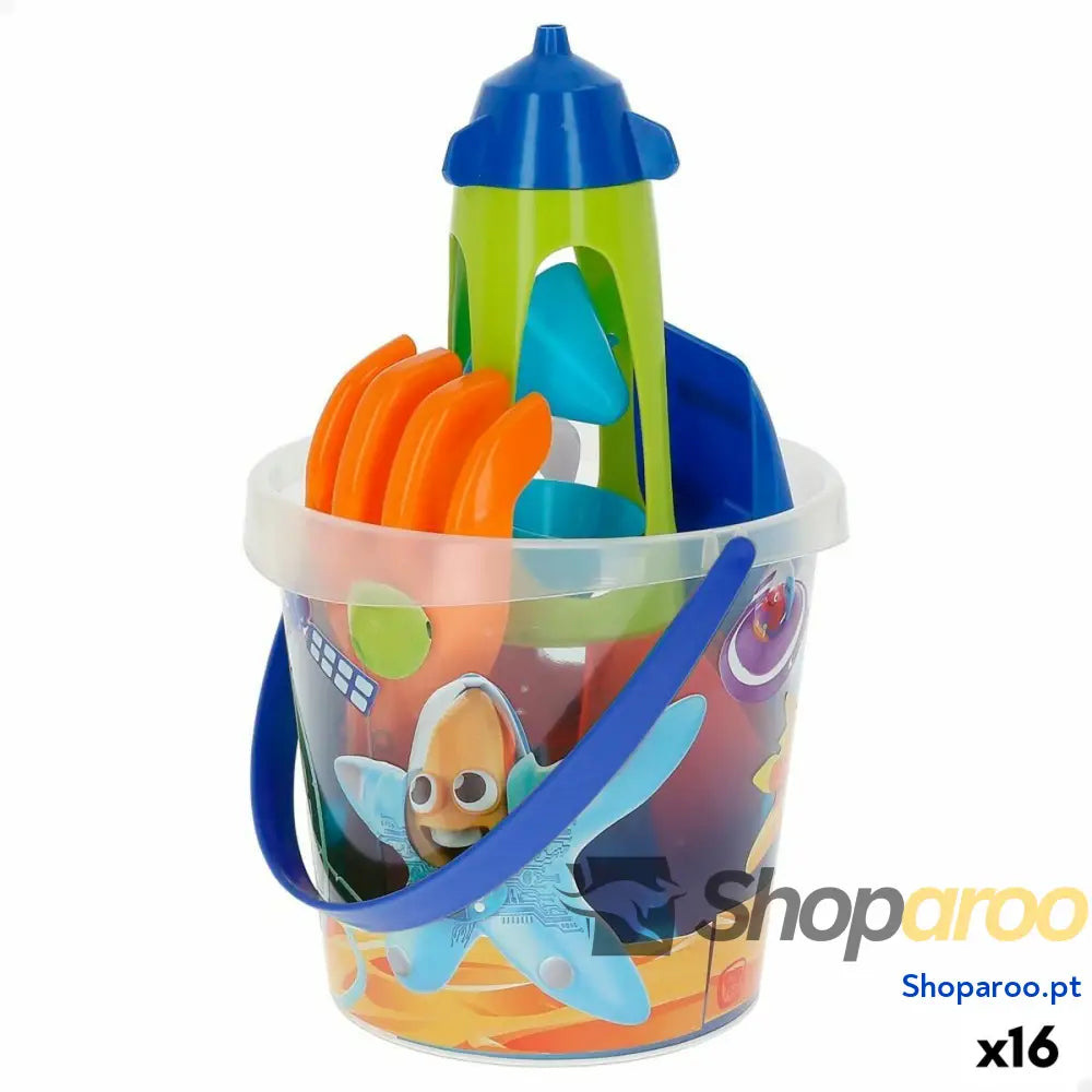 Conjunto de brinquedos praia Colorbaby Mr Craby Ø 18 cm Polipropileno (16 Unidades)