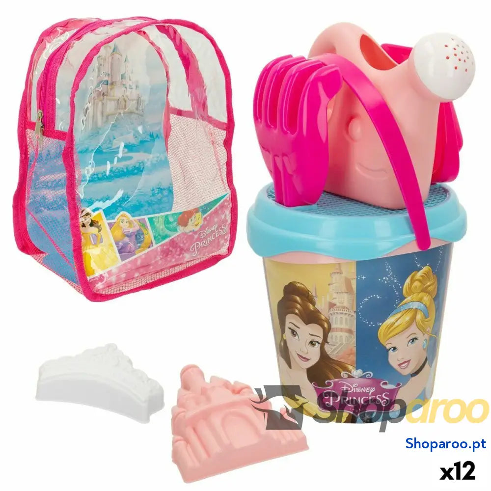 Conjunto de brinquedos praia Disney Princess Polipropileno 18 x 16 cm Ø (12 Unidades)
