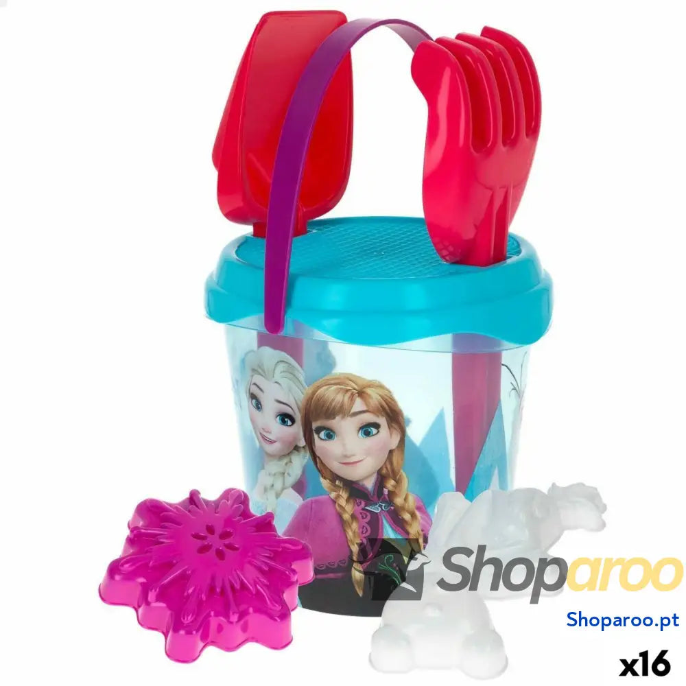 Conjunto de brinquedos praia Frozen Elsa & Anna Ø 18 cm (16 Unidades)