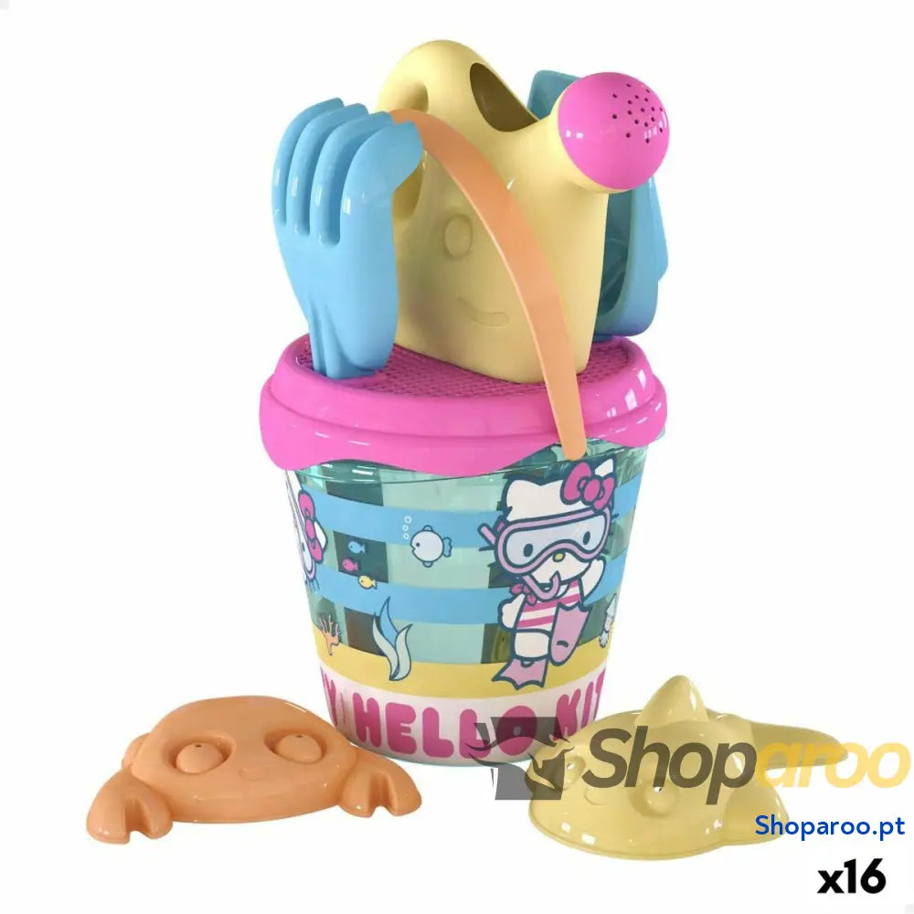 Conjunto de brinquedos praia Hello Kitty Ø 18 cm (16 Unidades)