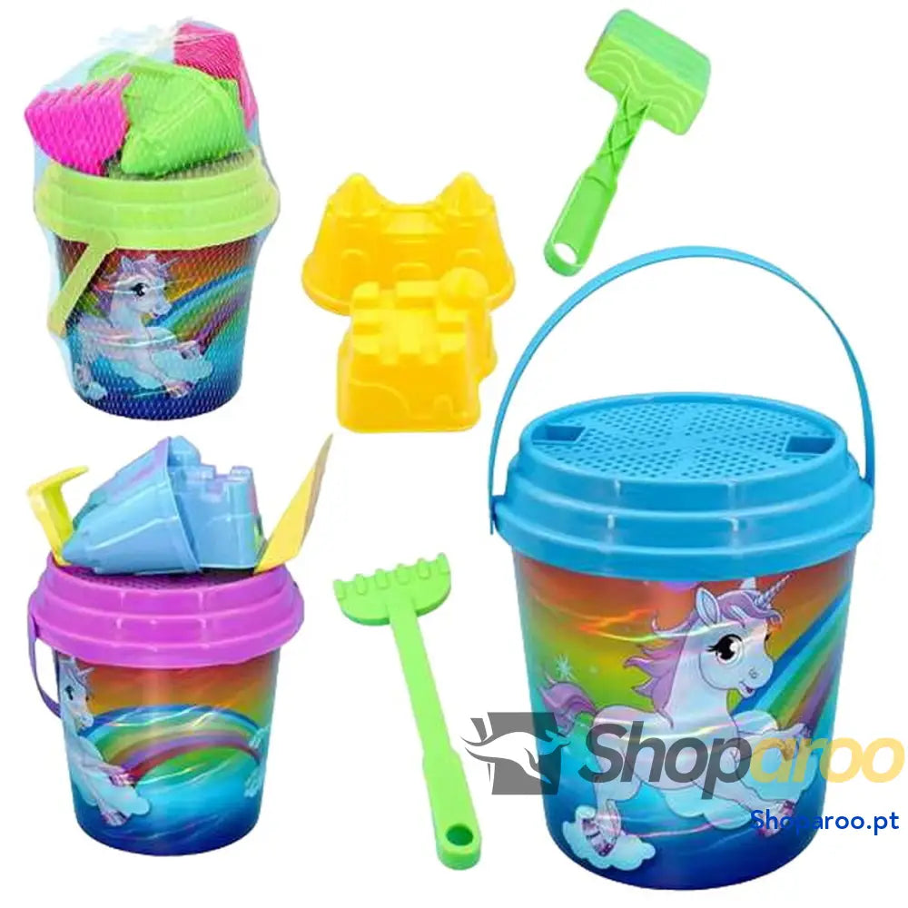 Conjunto de brinquedos praia Juinsa Unicórnio 21 x 20 cm