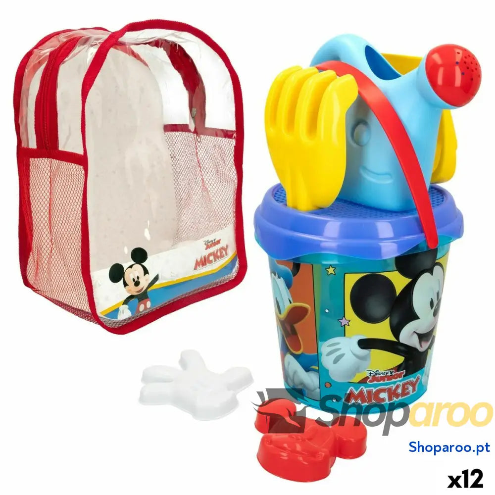 Conjunto de brinquedos praia Mickey Mouse Ø 18 cm Polipropileno (12 Unidades)