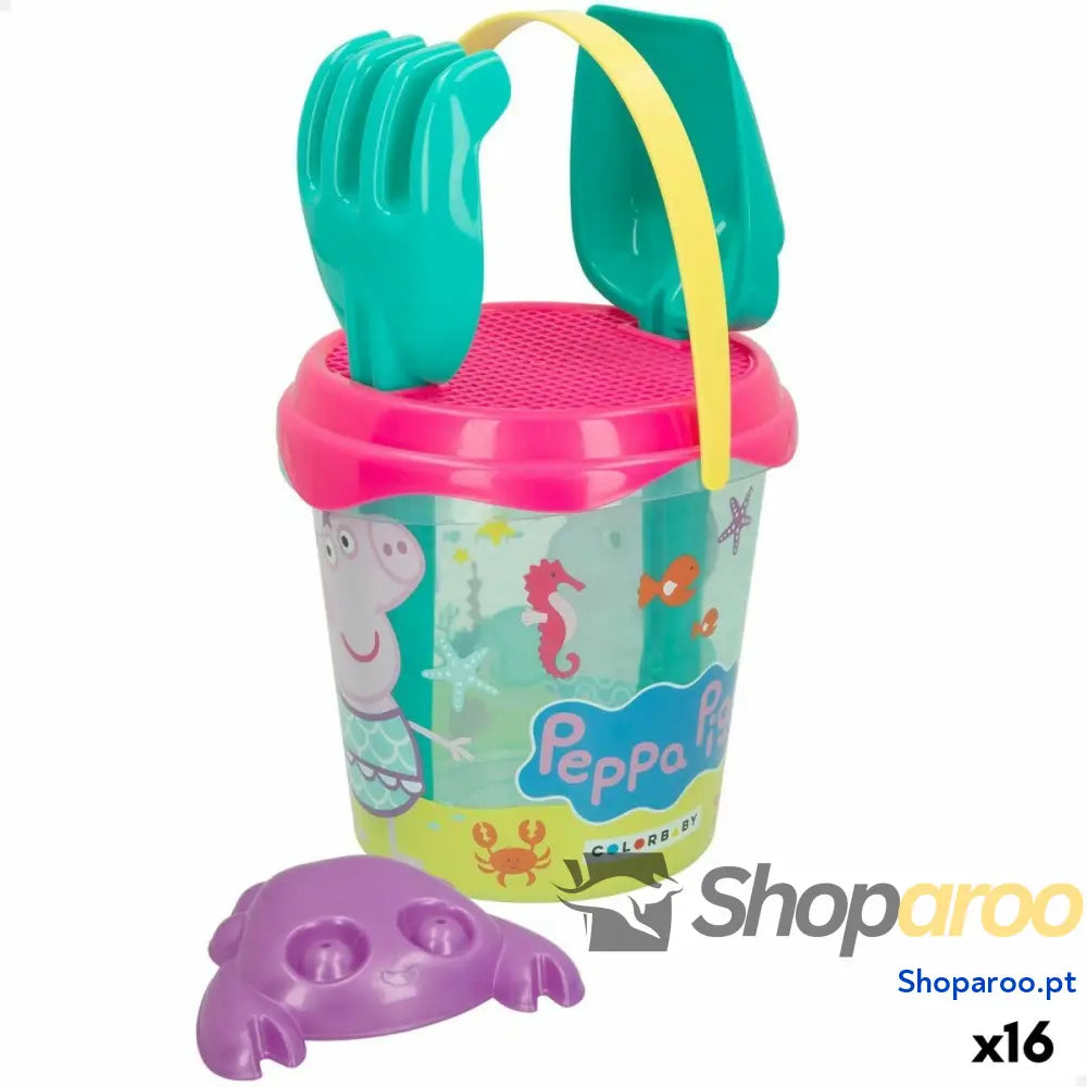 Conjunto de brinquedos praia Peppa Pig Ø 18 cm (16 Unidades)