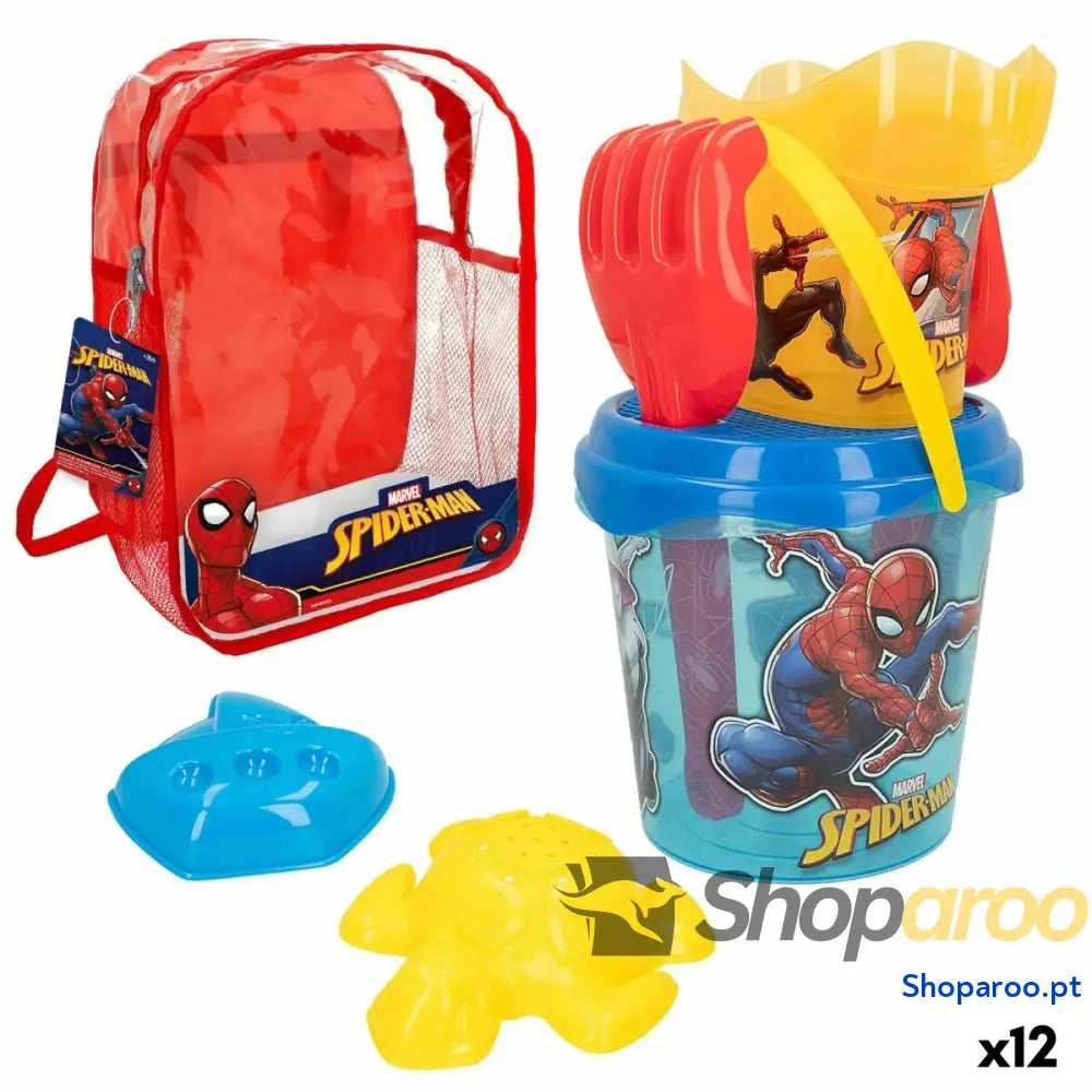 Conjunto de brinquedos praia Spider Man 18 x 16 cm (12 Unidades)