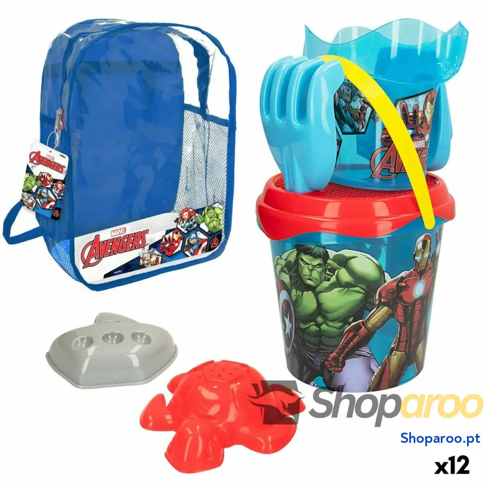 Conjunto de brinquedos praia The Avengers Ø 18 cm Polipropileno (12 Unidades)