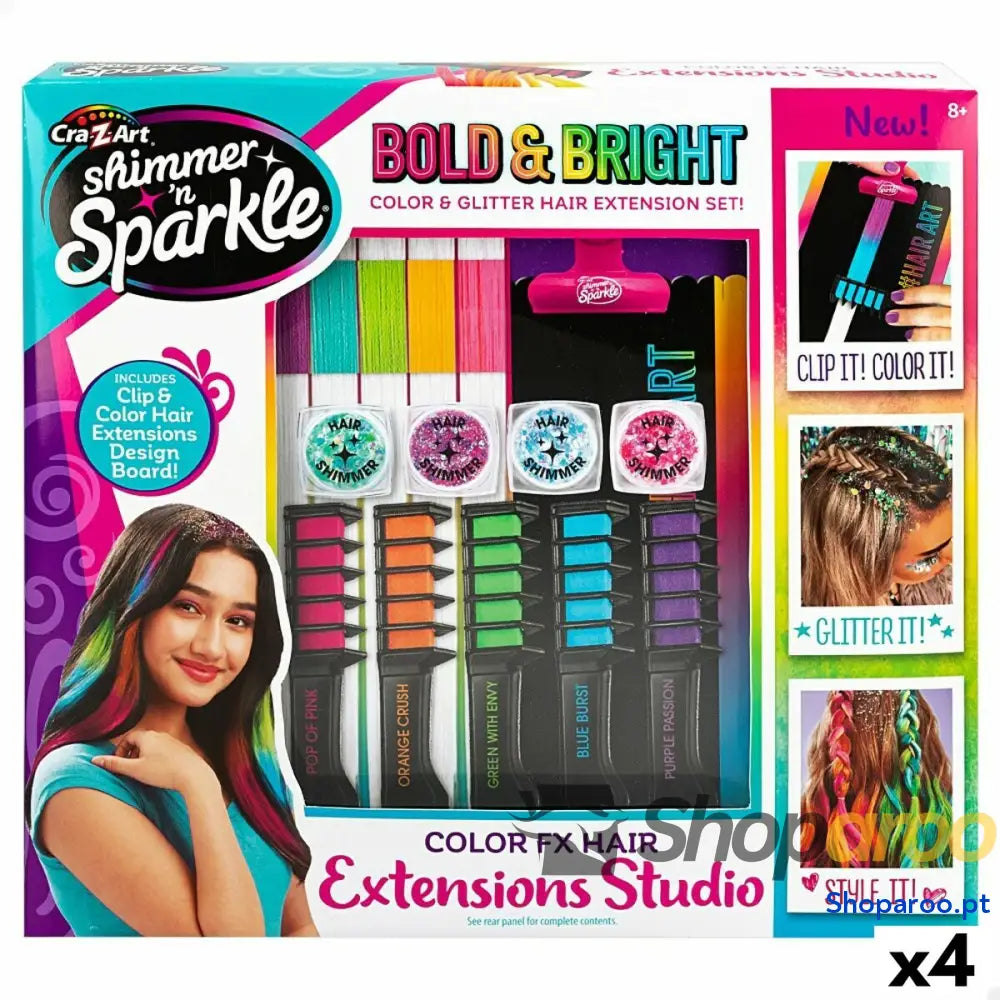 Conjunto de Cabeleireiro Cra-Z-Art Extensões para o Cabelo (4 Unidades)