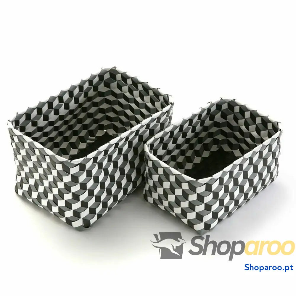 Conjunto de Caixas Organização Empilháveis Versa 23 x 20 33 cm 2 Unidades