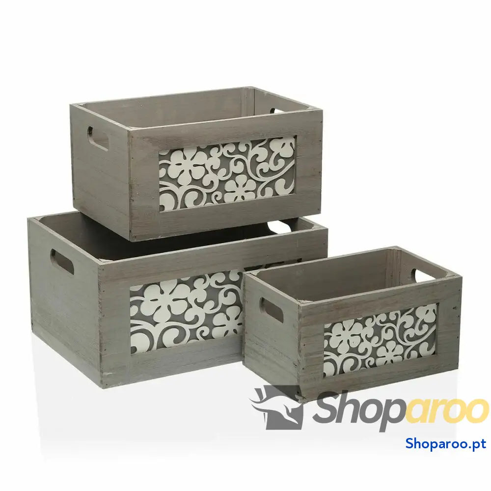 Conjunto de Caixas Organização Empilháveis Versa 26 x 18 36 cm