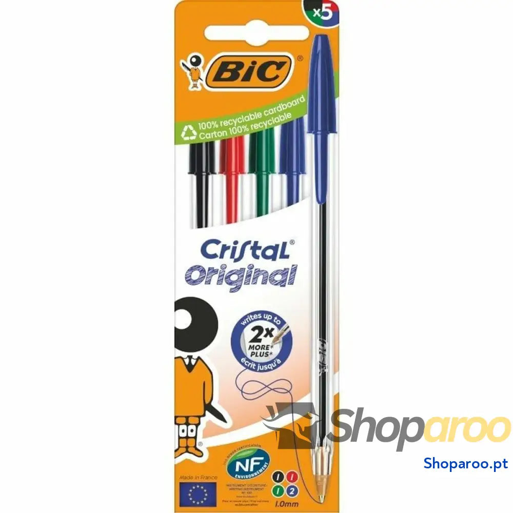 Conjunto de Canetas Bic Cristal Original 516346 Multicolor (5 Unidades)