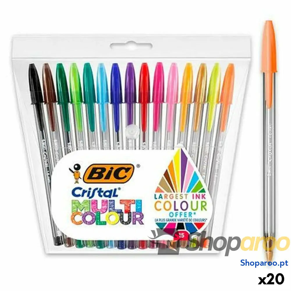 Conjunto de Canetas Bic Multicolor 15 Peças (20 Unidades)