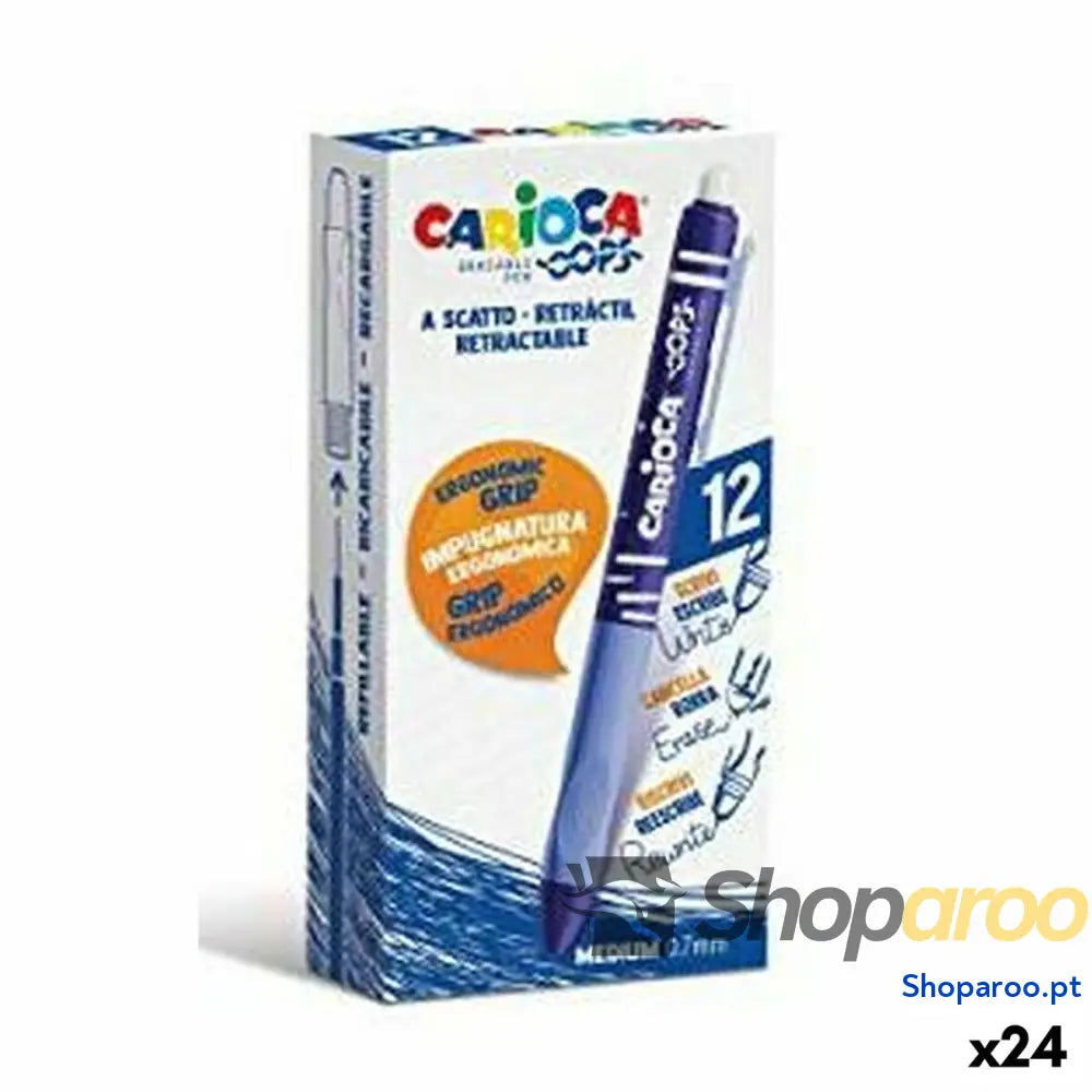 Conjunto de Canetas Carioca Azul 0,7 mm (24 Unidades) (12 Peças)