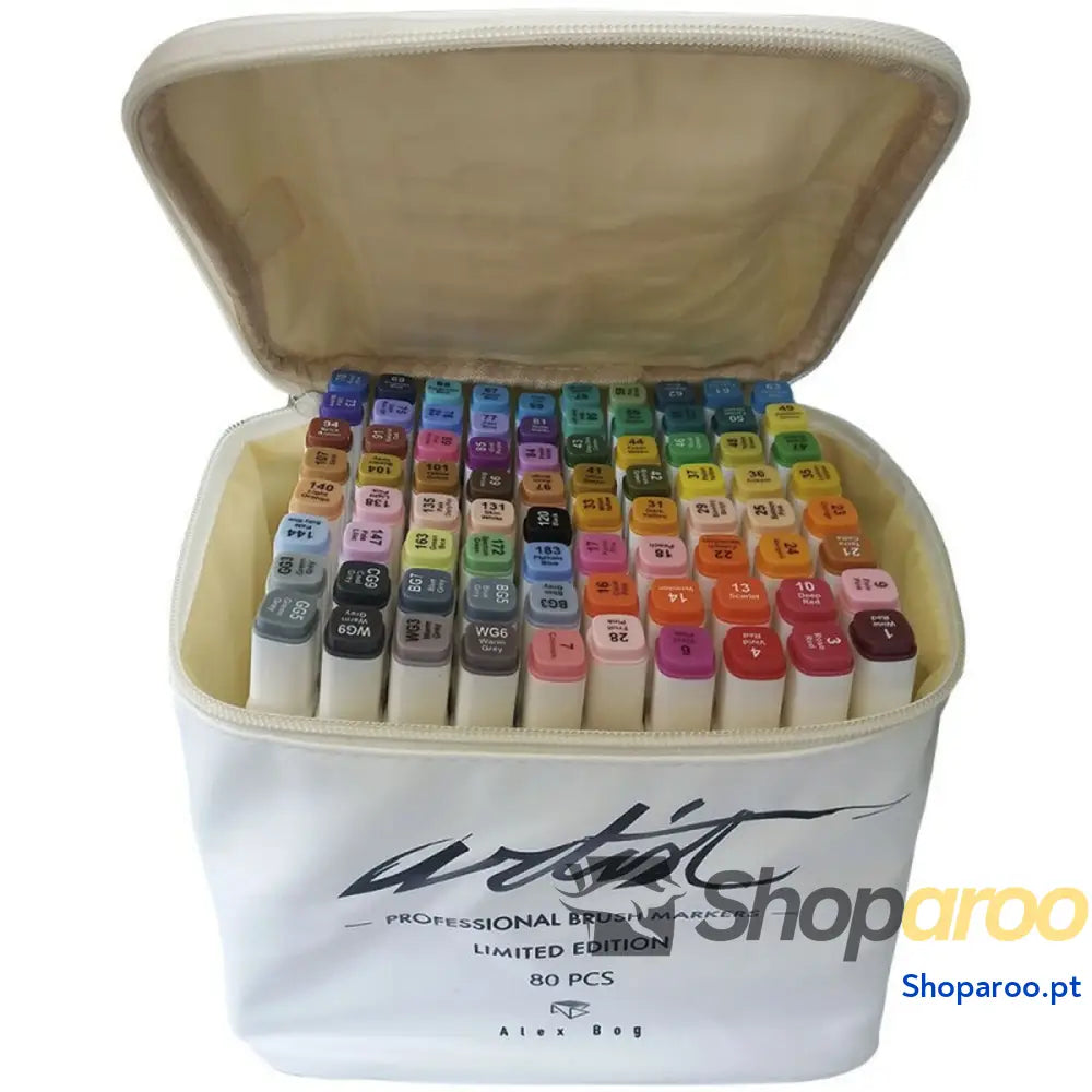 Conjunto de Canetas de Feltro Alex Bog Canvas Luxe Professional 80 Peças Multicolor
