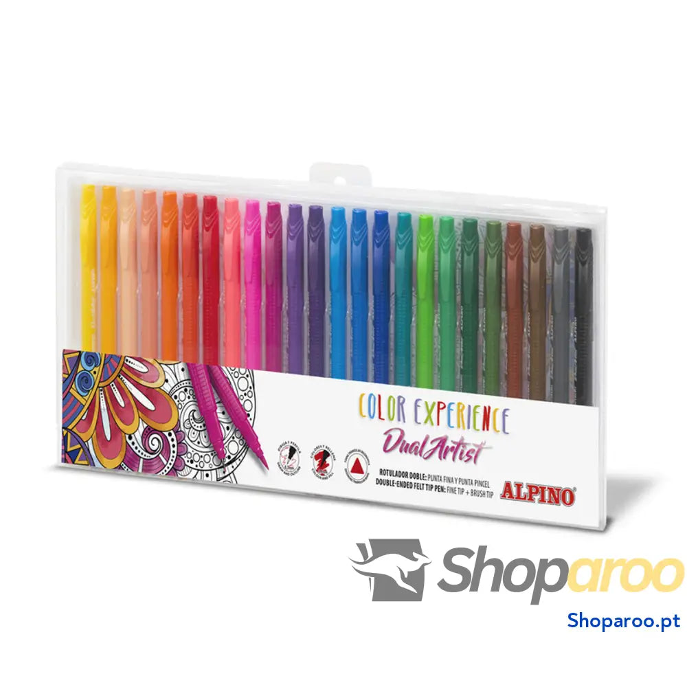 Conjunto de Canetas de Feltro Alpino AR000187 Multicolor Ponta dupla (24 Peças)