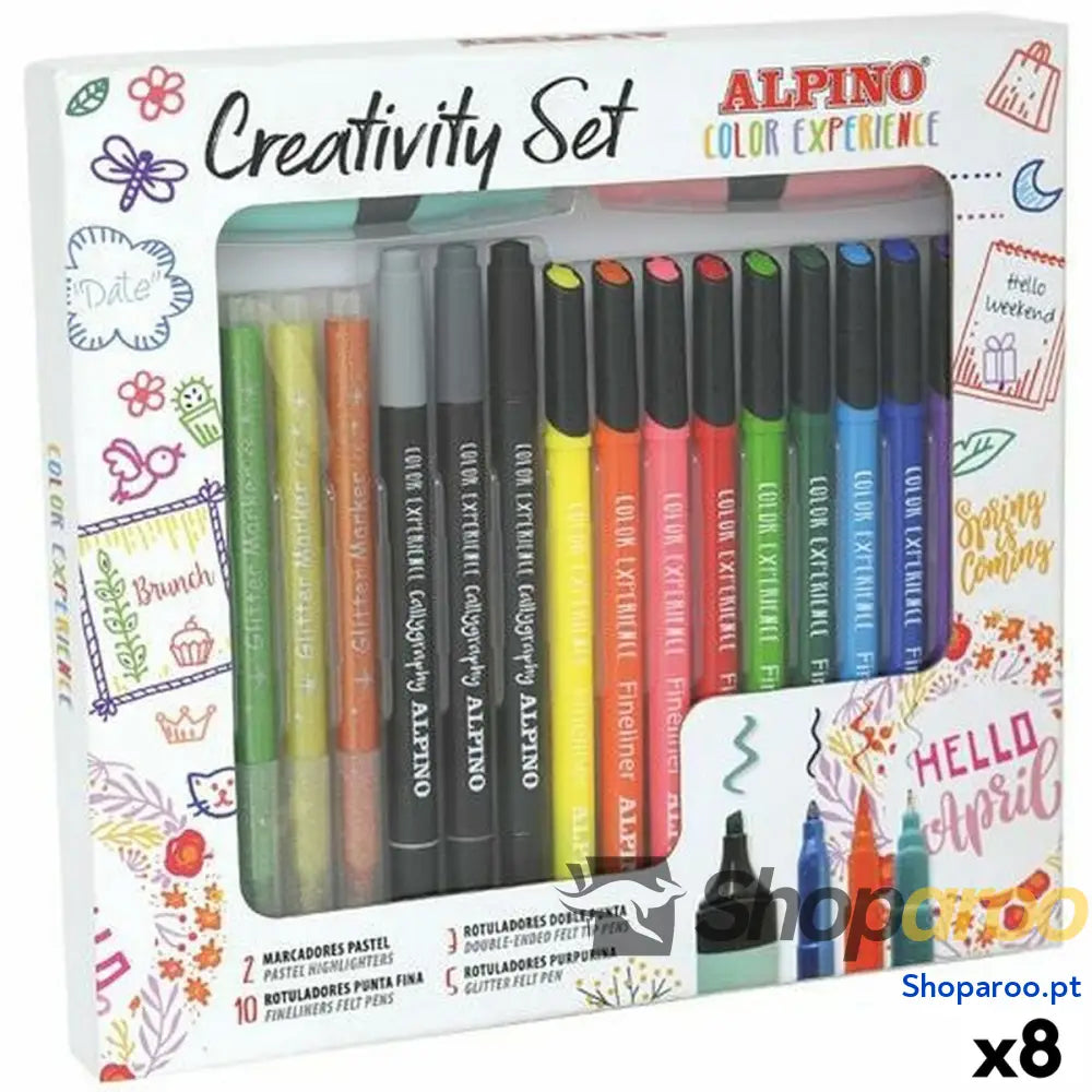 Conjunto de Canetas de Feltro Alpino CREATIVITY COLOR EXPERIENCE Multicolor 20 Peças (8 Unidades)