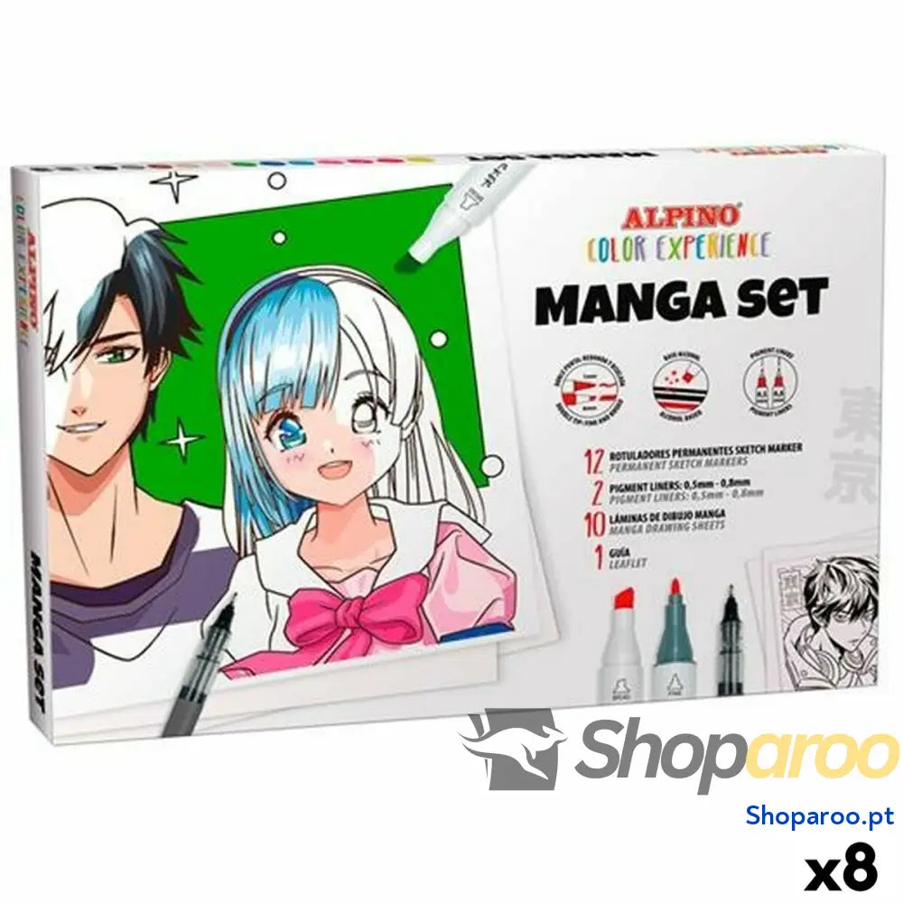 Conjunto de Canetas de Feltro Alpino Manga Color Experience (8 Unidades)