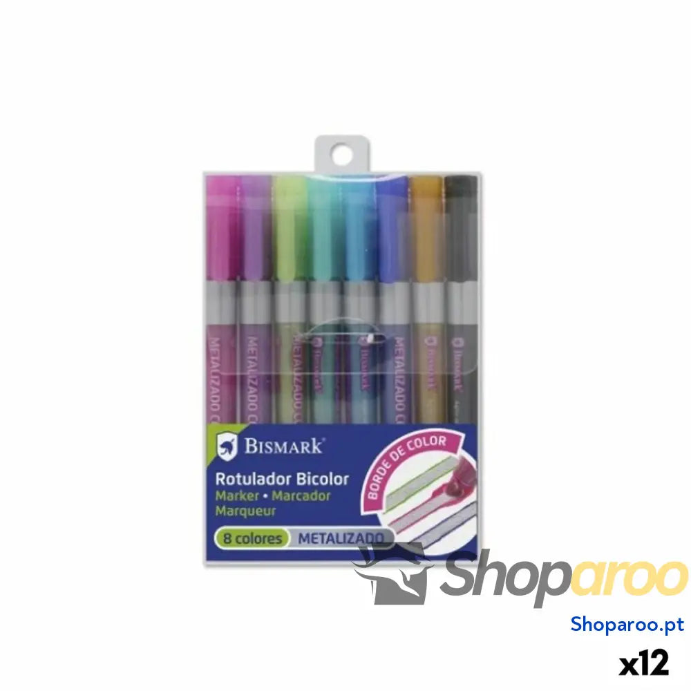 Conjunto de Canetas de Feltro Bismark BICOLOR Multicolor 8 Peças (12 Unidades)