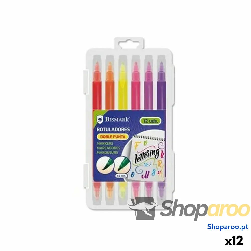 Conjunto de Canetas de Feltro Bismark LETTERING Multicolor 12 Peças (12 Unidades)